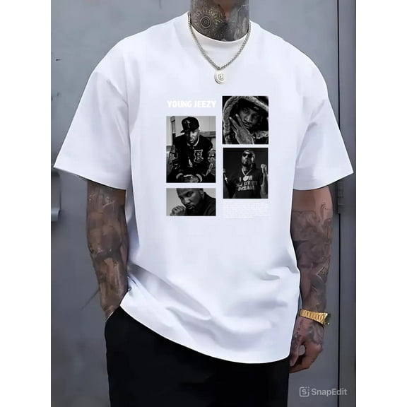 YOUNG JEEZY Tee Shirt Tshirt png Hiphop Rapper RnB Graphic Tee Trap Snowman Thug V40092, for men & women, up to size 5XL