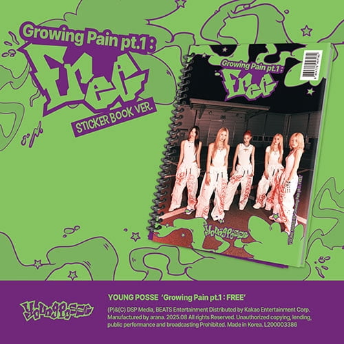 YOUNG POSSE - [GROWING PAIN PT.1 : FREE] EP Album STICKER BOOK Version