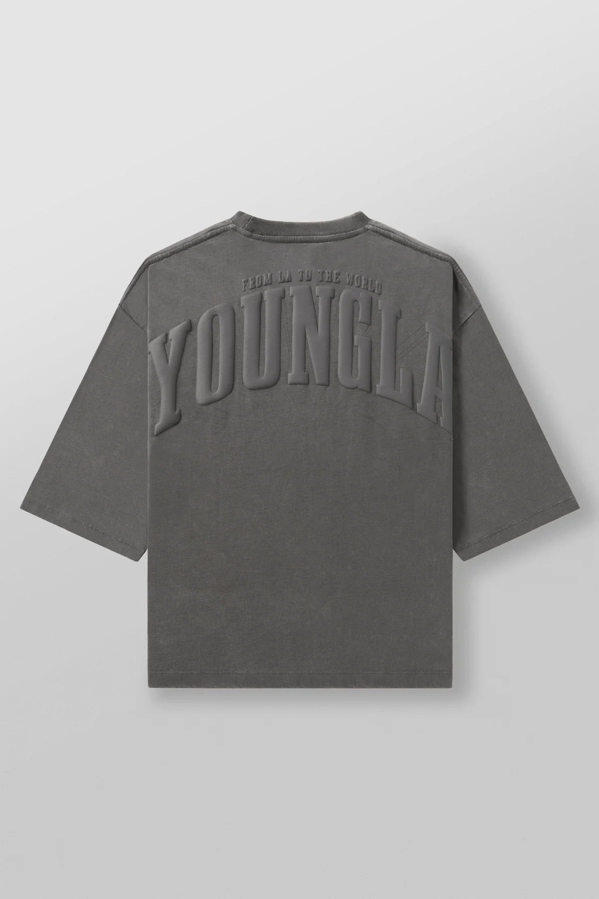 YOUNGLA Men's Crewneck T Shirt Letter Graphic Short Sleeve Casual