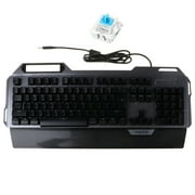 YOUNGNA 104Keys USB 7 Color RGB Aluminum Alloy Esports Gaming Keyboard with Mobile Phone Stand Volume Adjustment Knob