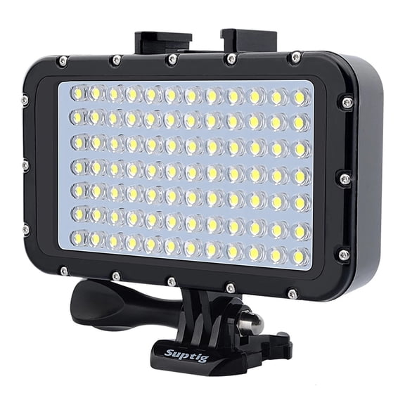 WINDLAND 50M/164ft Waterproof Diving Light Underwater LED High Power Fill Lamp with 4 Lighting Modes & 84 LEDs, 2600mAh Battery 5000lux