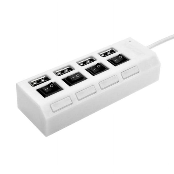 YOUNGNA USB Hub 2.0, 4-Port USB Data Hub Splitter with Multiple Expander and Individual On/Off Switches for Windows, Vista