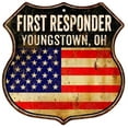 thumbnail image 1 of YOUNGSTOWN, OH First Responder USA 12x12 Metal Sign Fire Police 211110022554, 1 of 1