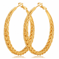 thumbnail image 1 of YOUNGYUE 14K Gold Plated Braided Hoop Earrings for Women, Woven Twist Round Hoops, 30/40/50mm, 1 of 8