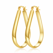 YOUNGYUE 14K Gold Plated Hoop Earrings for Women Hypoallergenic Lightweight Big Thick Oval Hoop Earring for Women