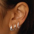 thumbnail image 1 of YEUOYEA 3 Pairs Small Silver Hoop Earrings Set for Women, Silver Plated Hypoallergenic Dainty Cute Huggie Hoops, Jewelry Gift, 1 of 4