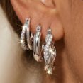 thumbnail image 1 of YEUOYEA 3 Pairs Small Huggie Hoop Earrings Set for Women, Hypoallergenic Silver Plated Hoops, Jewelry Gift, 1 of 6