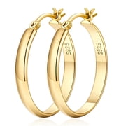 YOUNGYUE 14K Gold Plated for Women, Hypoallergenic Lightweight Hoop Earrings, 30-70MM, Jewelry Gifts