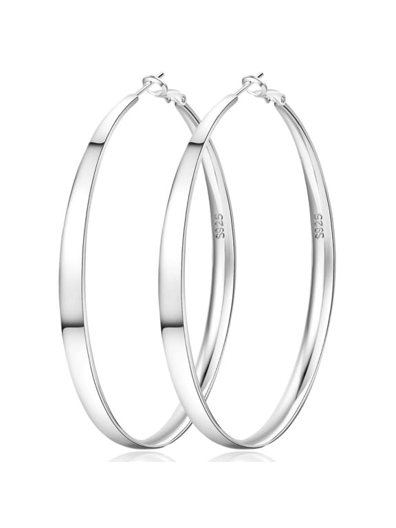 925 Sterling Silver Hoop Earrings for Women Hypoallergenic Large Oversize Big Thick Hoop Earrings for Women