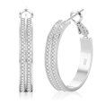 thumbnail image 1 of YEUOYEA Silver Plated Hoop Earrings for Women, Lightweight CZ Large Hoop Earrings, Jewelry Gift, 1 of 8