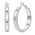 thumbnail image 1 of YOUNGYUE Silver Plated Hoop Earrings for Women, 50mm Hypoallergenic Thick Silver Hoops with Cubic Zirconia, 1 of 7