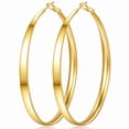 thumbnail image 1 of YOUNGYUE Gold Hoop Earrings for Women, 30-70mm 14K Gold Plated Big Hoops, Hypoallergenic Lightweight, 1 of 7