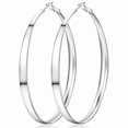 thumbnail image 1 of YOUNGYUE Silver Hoop Earrings for Women, 30-70mm Hypoallergenic Big Silver Plated Hoops, Lightweight, 1 of 7