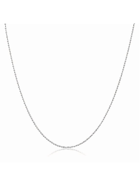 Silver plated Chain Necklace for Women Men, Classic Simple Cable Link Chain, Hypoallergenic Fine Jewelry Necklace, Available in 16-30 Inch Lengths