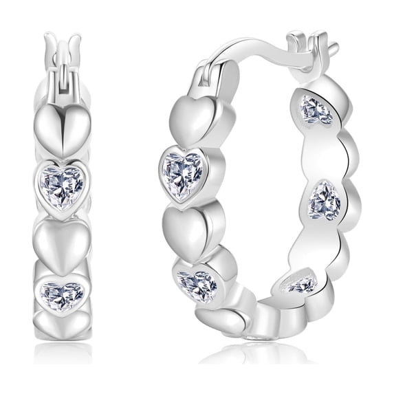 YEUOYEA Small Heart Hoop Earrings for Women, Twisted Huggie Hoop Earrings, 925 Sterling Silver Post, Jewelry Gifts