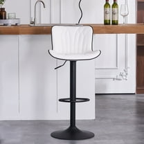 YOUNIKE Bar Stools 1 PCS White Soft Adjustable Swivel Counter Height Stools