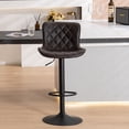 thumbnail image 1 of YOUNIKE Bar Stools 1 Pcs Faux Leather Padded Swivel Kitchen Counter Barstools, Brown, 1 of 9