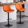 thumbnail image 1 of YOUNIKE Bar Stools Set of 2 PU Leather Soft Cushion Adjustable Swivel Counter Bar Stools, Orange, 1 of 8