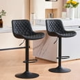 thumbnail image 1 of YOUNIKE Bar Stools with Soft Cushion Set of 2 Adjustable Swivel Bar Chairs Counter Stools, Black, 1 of 11