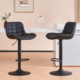 thumbnail image 1 of YOUNIKE Bar Stools with Soft Cushion Set of 2 Adjustable Swivel Bar Chairs Counter Stools,Square Grid Black, 1 of 10