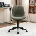 thumbnail image 1 of YOUNIKE Desk chair, Armless Swivel Office Chair, Faux Leather Task Chairs, Upholstered Computer Chair, Home Chair with Wheels, Bedroom, Dorm, Living Room, Olive Green, 1 of 15