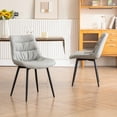 thumbnail image 1 of YOUNIKE Dining Chairs, Set of 2, Faux Leather Dining Chairs, Mid-Century Modern Upholstered Seat, No Armrests, No Wheels, Suitable for Family Living Rooms, Cafeterias, Gray, 1 of 7
