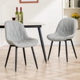 thumbnail image 1 of YOUNIKE Dining Chairs Set of 2, Faux Leather Upholstered Kitchen Chairs, Armless Side Chairs with Ergonomic Backrest, Mid Century Modern Dining Chairs,Gray, 1 of 14