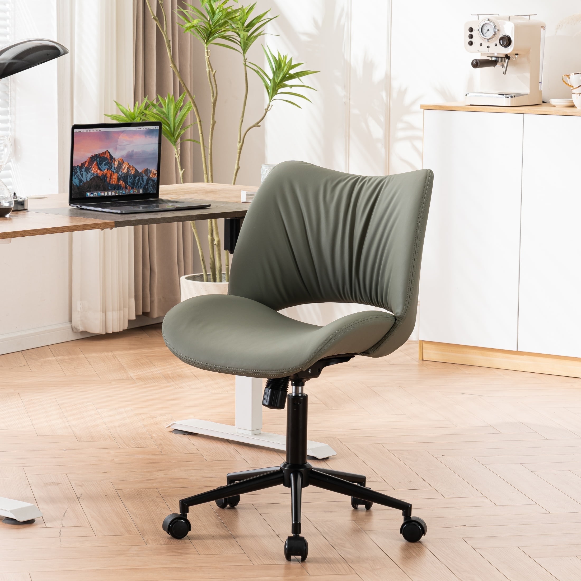 YOUNIKE Ergonomic Office Chair, Armless Home Chair, Swivel Desk