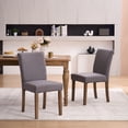 thumbnail image 1 of YOUNIKE Mid-Century Modern Dining Chairs Set of 2, 18.9"H Linen Upholstered Kitchen Side Chairs with Solid Wood Legs, Armless Parsons Chairs, Gray, 1 of 18