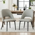 thumbnail image 1 of YOUNIKE Mid-Century Modern Dining Chairs Set of 2, 20.1"W Faux Leather Kitchen Chairs, Upholstered Armless Chairs with Metal Legs, Gray, 1 of 19