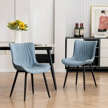 YOUNIKE Modern Dining Chairs with Metal Legs Set of 2 Upholstered Kitchen Dinner Side Chair, Blue