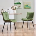thumbnail image 1 of YOUNIKE Soft Dining Chair Set of 2 Faux Leather Upholstered Wide Back Kitchen Chair, Green, 1 of 7