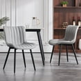thumbnail image 1 of YOUNIKE Soft Dining Chair Set of 2 Gray Faux Leather Upholstered Full Back Side Chair, 1 of 7