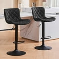 thumbnail image 1 of YOUNIKE Swivel Bar Stools Set of 2 Adjustable PU Leather Counter Stools with Back, Black, 1 of 10