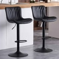 thumbnail image 1 of YOUNIKE Swivel Bar Stools Set of 2, Upholstered Height Adjustable Black Counter Height Barstools, 1 of 10
