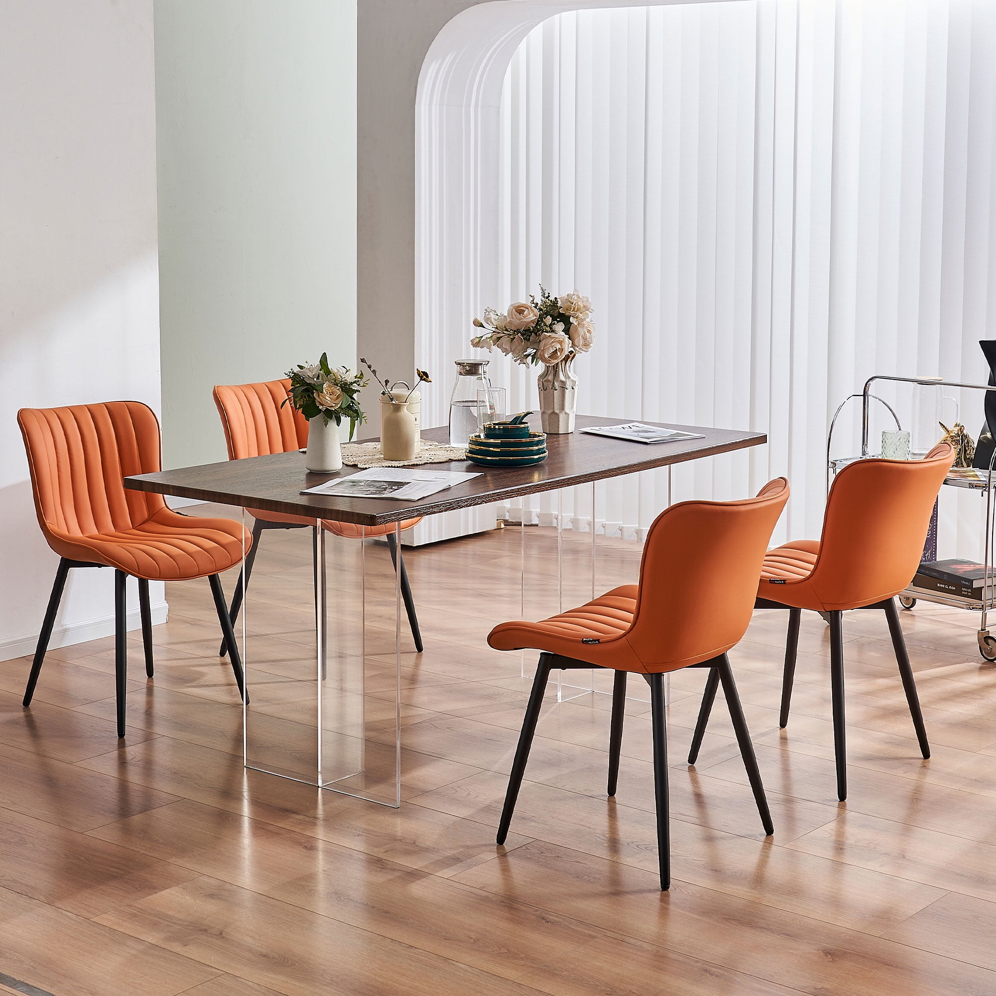 YOUNIKE Upholstered Dining Chairs Set Of 4 PU Leather Wingback Modern younike-upholstered-dining-chairs-set-of-4-pu-leather-wingback-modern