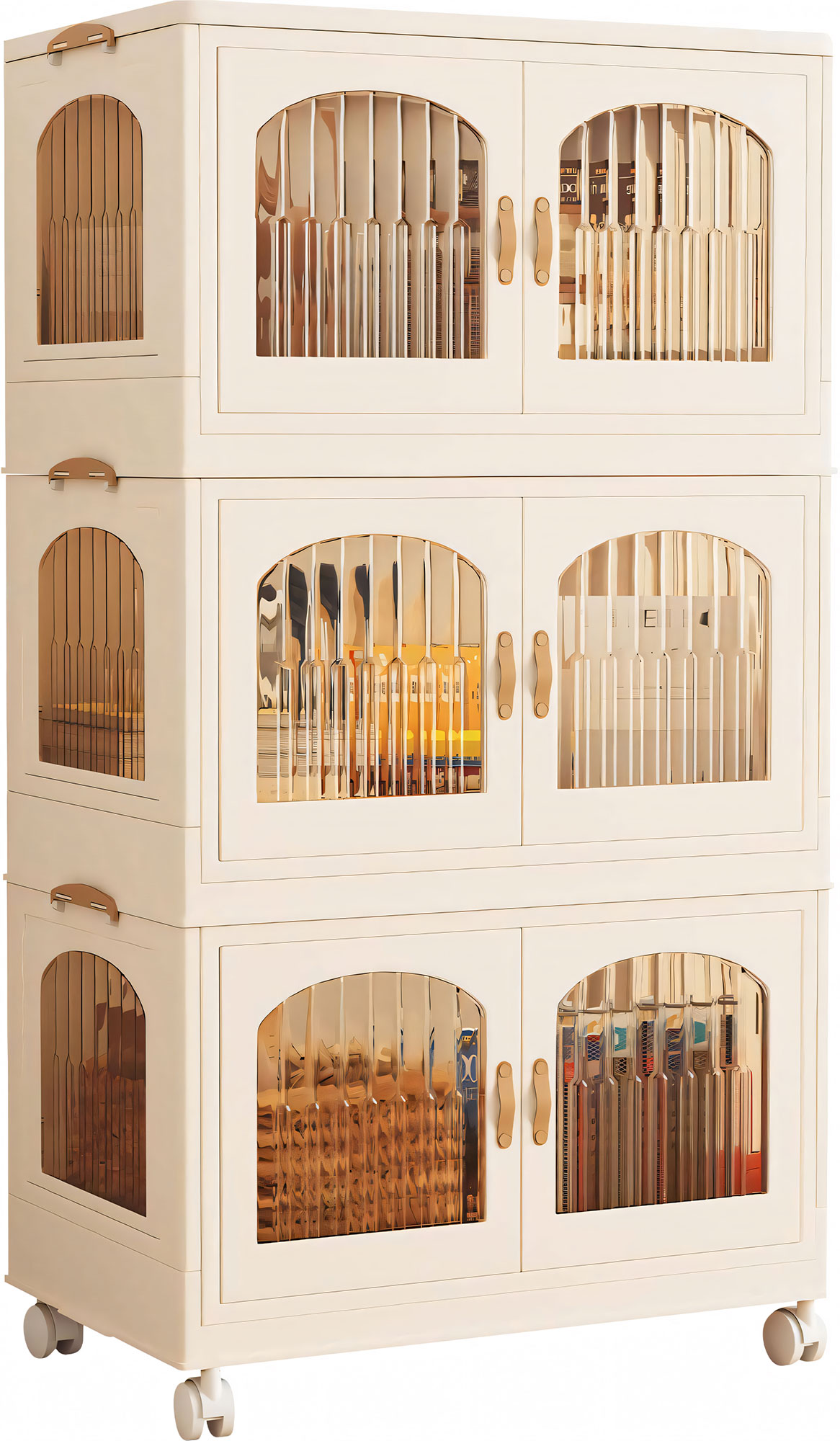 Sinfinate 10 Gal Foldable Plastic Storage Bins with Lids,Stackable