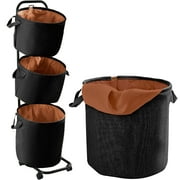 YOUPINS 3-Tier Laundry Hamper Sorter, Laundry Storage Organizer with Wheels Movable Rolling Laundry Baskets Cart, Bathroom Cart Clothes Shelf,Laundry Butler for