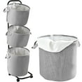 thumbnail image 1 of YOUPINS 3-Tier Laundry Hamper Sorter, Laundry Storage Organizer with Wheels Movable Rolling Laundry Baskets Cart,Laundry Butler for Bathroom Bedroom Laundry Room, Dark Gray, 1 of 7