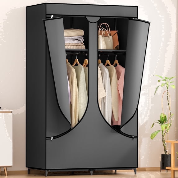 YOUPINS 5-Tier Clothes Organizer, Door Over Clothes Organizer, Home Storage Pocket Versatile, Gray Prints