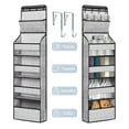 thumbnail image 1 of YOUPINS 5-Tier Over the Door Shelves Organizer, Door Over Hanging Storage Organizer, Home Hanging Storage Pocket Versatile, Gray Prints, 1 of 7