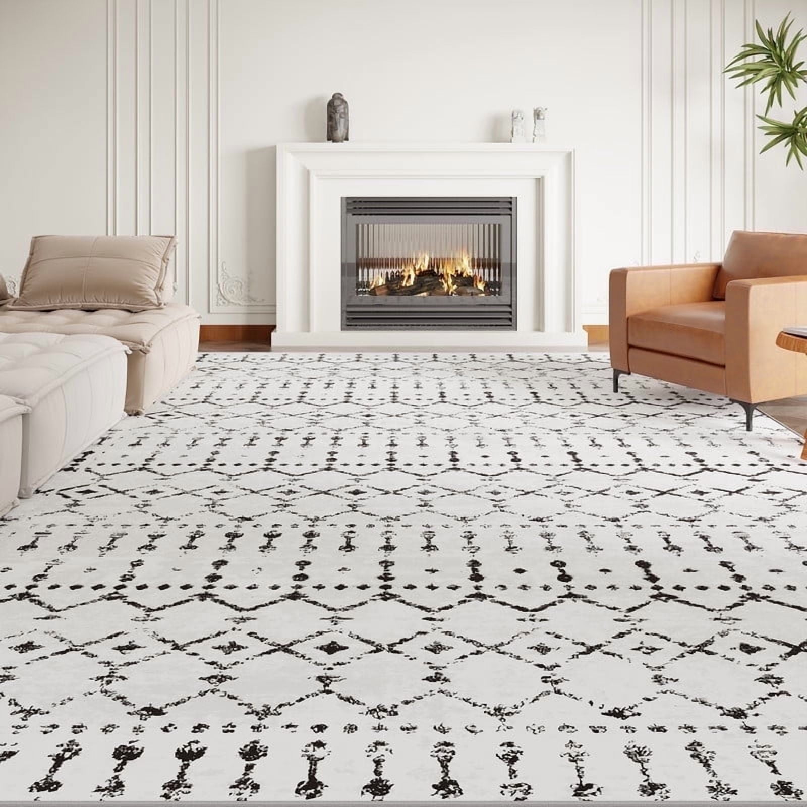 YOUPINS 5'x8' Area Rug, Soft Durable Washable Bohemian Moroccan