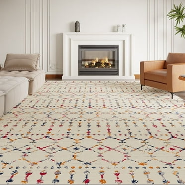 YOUPINS 5'x8' Area Rugs,Large Soft Bohemian Moroccan Area Rugs for Living Room Bedroom Dining Room Modern Decor Carpet,Washable,Colorful