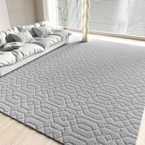 YOUPINS Area Rug for Living Room,5'x8' High-Low Textured Boho Shag Washable Area Rug with Non-Slip Backing,Modern Decor Carpet for Indoor,Bedroom,Dining Room