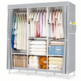 thumbnail image 1 of YOUPINS Clothes Closets and Dorm Storage Adult Portable 8-Shelf 2-Pockets Closet Organizer Set with Portable Closet with Cover Clothes Rack, Gray, 1 of 8