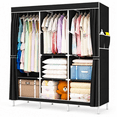 thumbnail image 1 of YOUPINS Clothes Organizer 3 Hanging Rod Shelf Portable Closet with Cover Clothes Rack Standing Closet Clothes Storage Wardrobe Garment Cabinet, 1 of 8