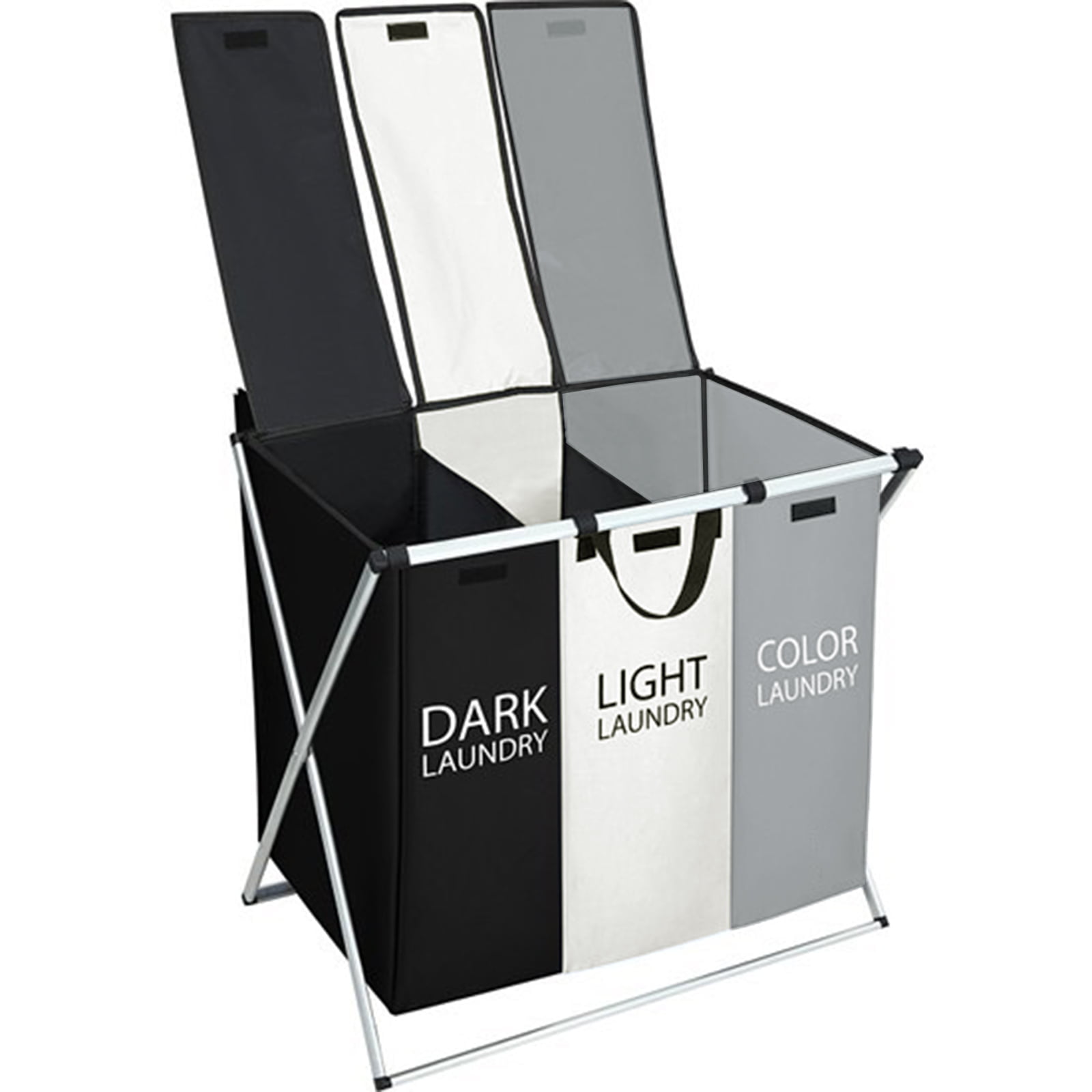 YOUPINS Laundry Hamper Sorter,150L Large 3 Section Laundry Basket 600D