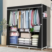 YOUPINS Portable 3-Shelf Closet Organizer, Black