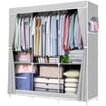 thumbnail image 1 of YOUPINS Portable Closet Storage Organizer Clothes Wardrobe Shoe Clothing Rack Shelf Dustproof Non-woven Fabric, Quick and Easy to Assemble, 1 of 8