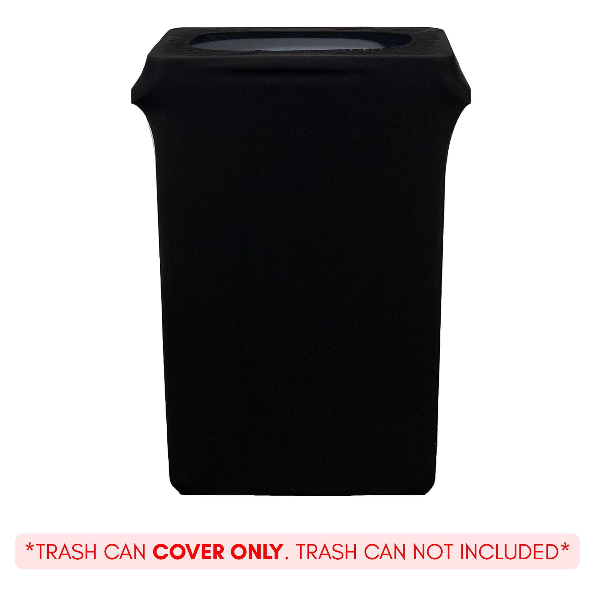 YOUR CHAIR COVERS - 23 Gallon Spandex Slim Jim Narrow Trash Can Cover - Black (Cover ONLY, Trash CAN NOT Included)